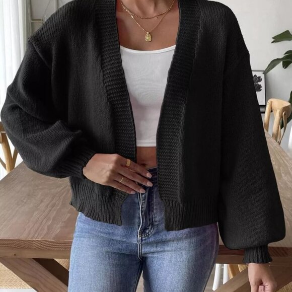 Open Front Dropped Shoulder Cardigan - Picture 11 of 16